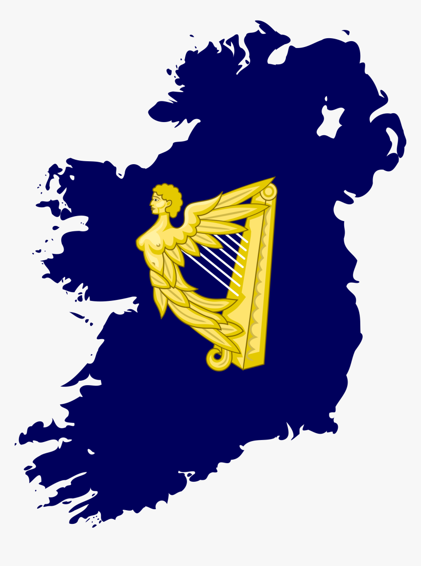 Flag Map Of Kingdom Of Ireland - Map Of Ireland, HD Png Download