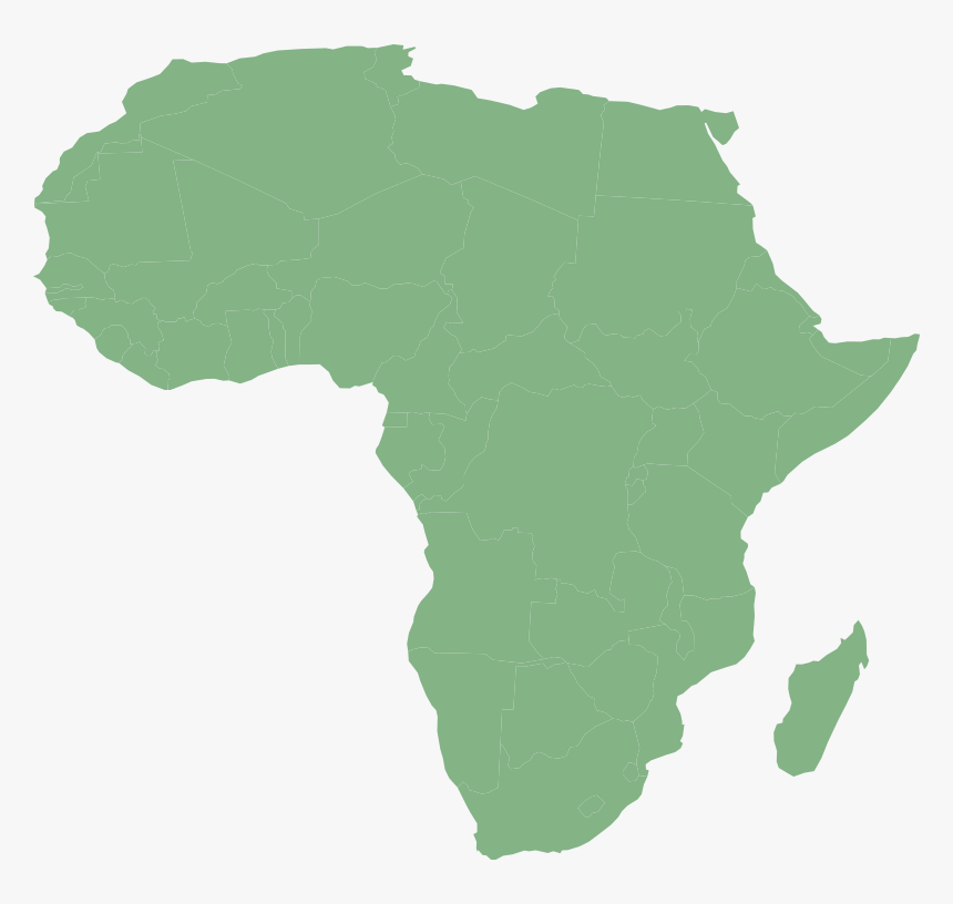 Map Of Africa With Countries In Cylindrical Equal Area - Map Of Africa With Kenya Highlighted, HD Png Download