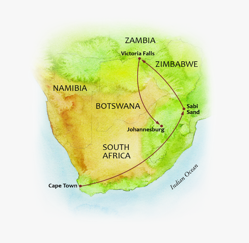 The Jewels Of Southern Africa Map - Map, HD Png Download