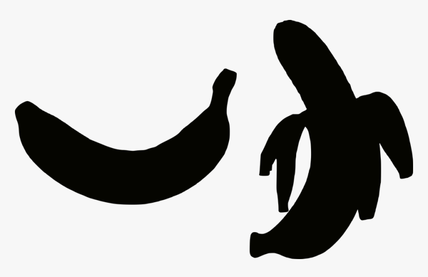 Banana, Silhouette, Delicious, Eatable, Eating, Food - Banana Silhouette Png, Transparent Png