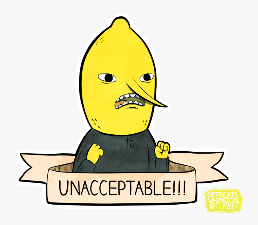 Adventure Time Funny, Adventure Time Tattoo, Adventure - Lemon Unacceptable Adventure Time, HD Png Download