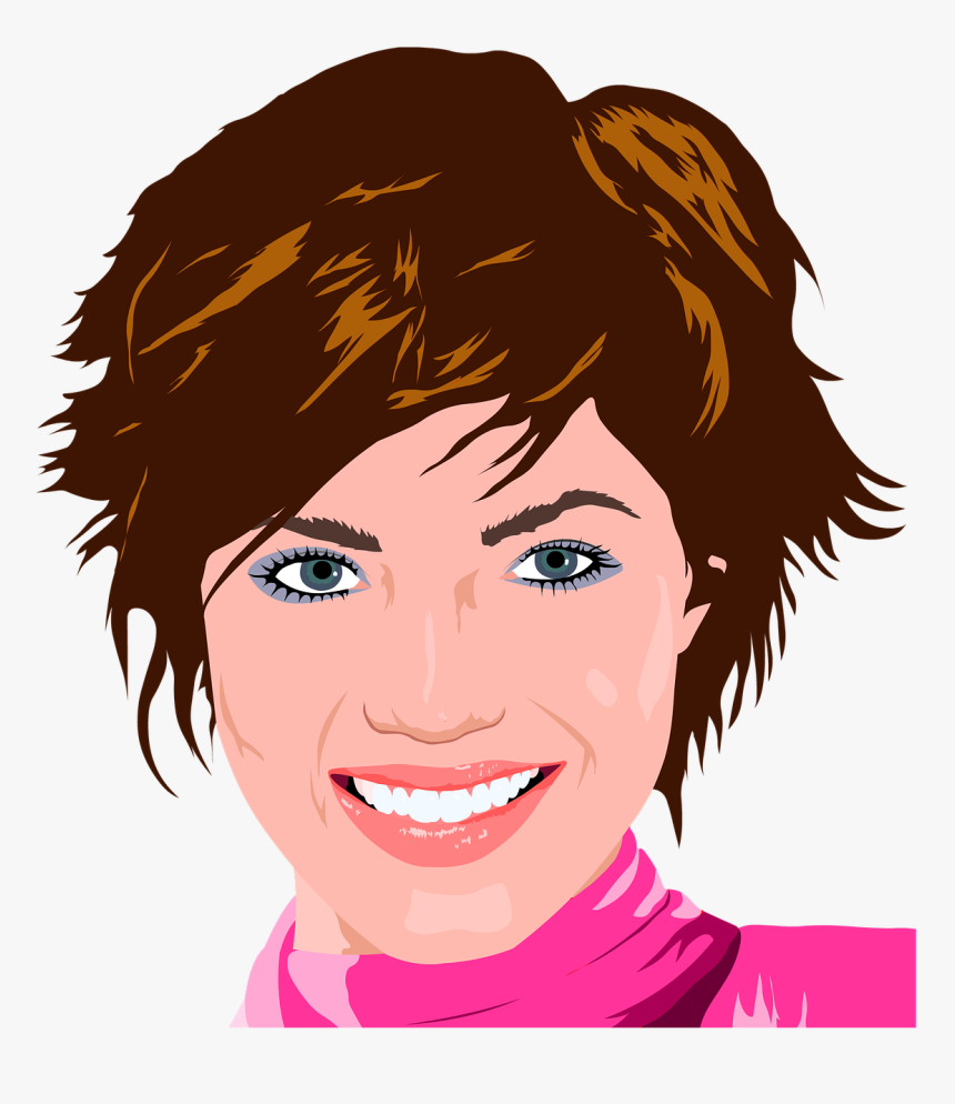 Smile Girl Illustration, HD Png Download