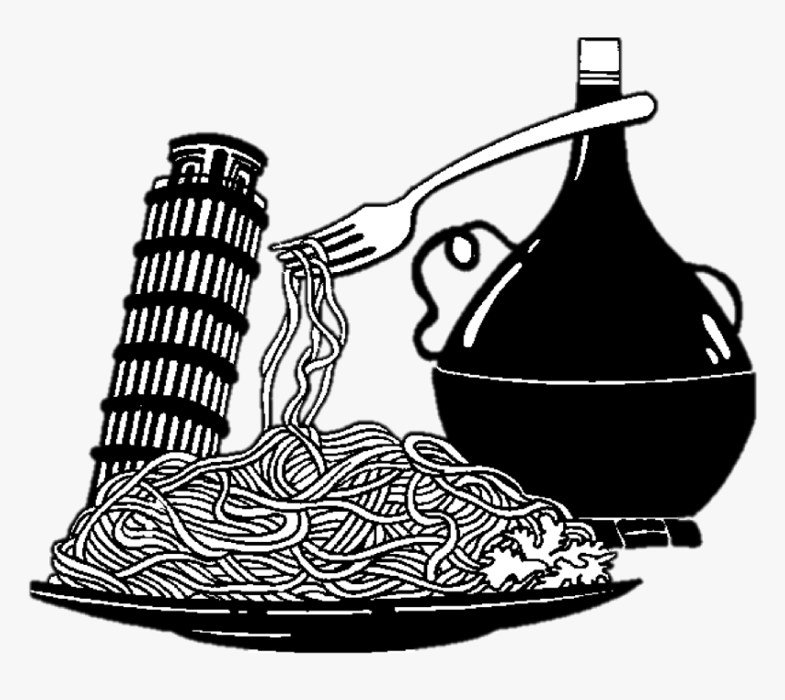 Italian Clipart Cuisine Italian - Italian Cuisine Black And White, HD Png Download
