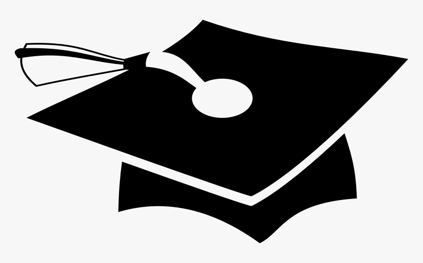 Graduation Hat - Monochrome Icon - Graduation Hat Hd Black N White, HD Png Download