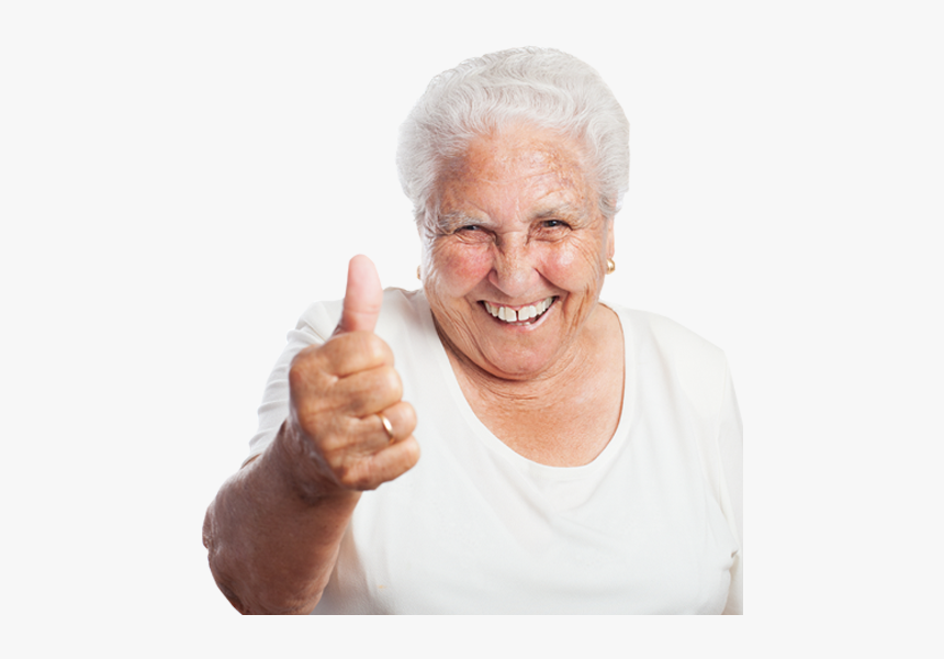 Grandma Png Picture - Old Woman Thumbs Up, Transparent Png