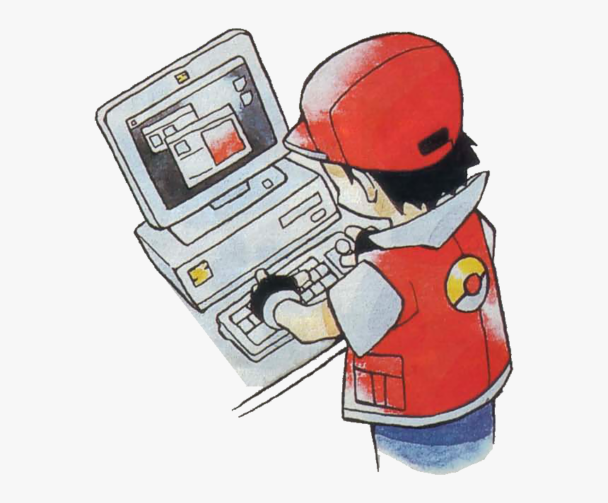 629kib, 592x632, Red On Computer - Ken Sugimori Pokemon Red, HD Png Download