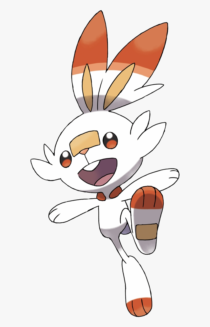 A Red And White Cartoon Bunny Creature - Pokemon Scorbunny, HD Png Download
