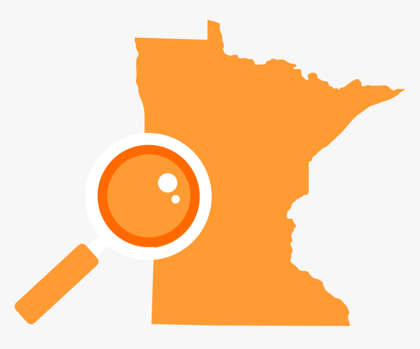 State Of Minnesota With Search Magnifying Glass - Minnesota State, HD Png Download