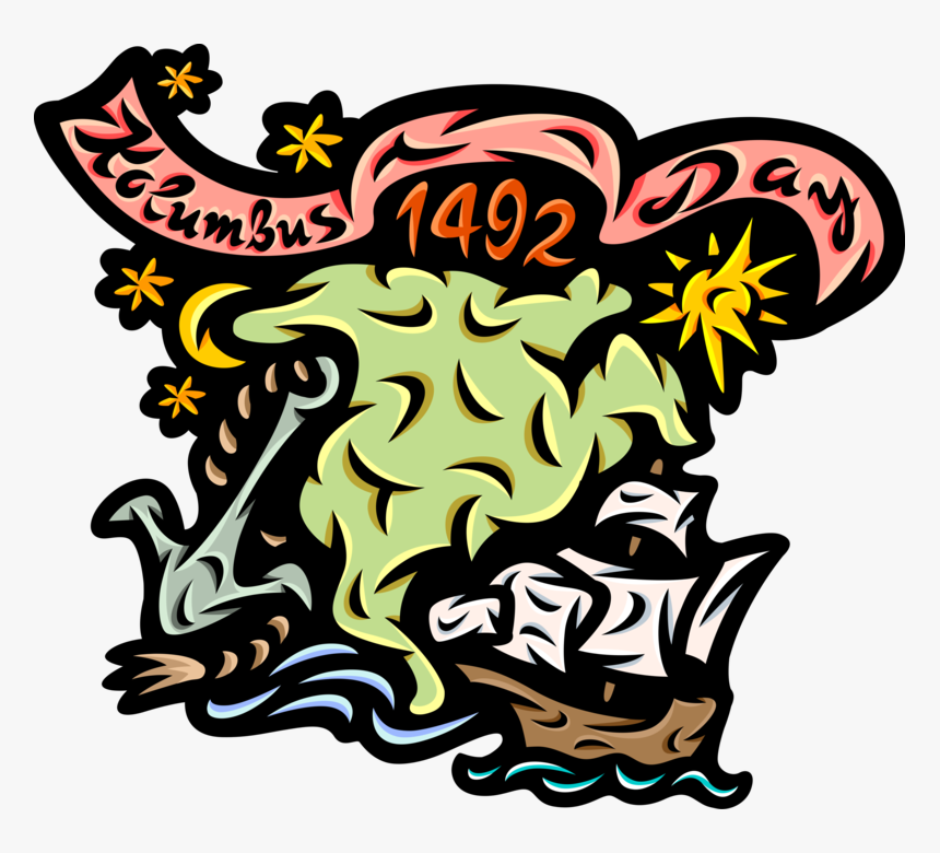 Vector Illustration Of Columbus Day 1492 Tall Ship, HD Png Download