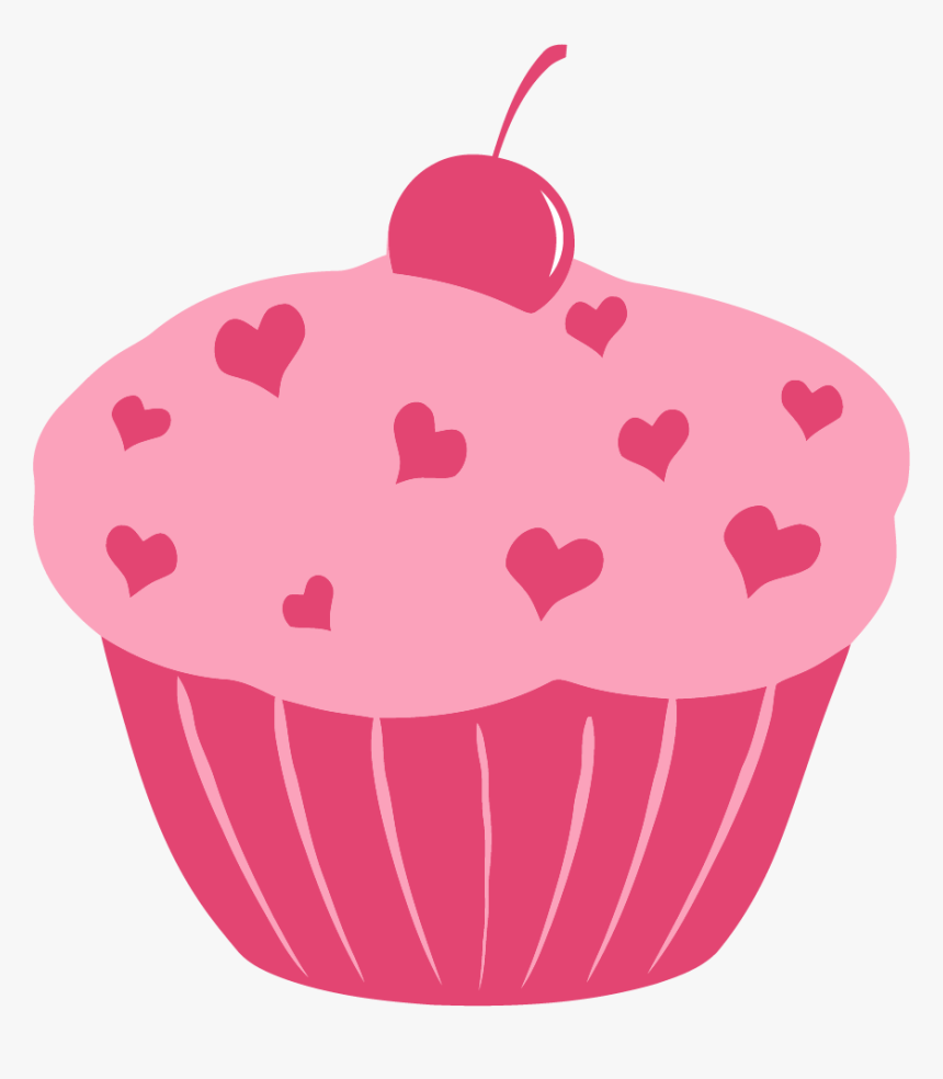 Heart Cupcake Clipart Png - Pink Cupcake Clipart, Transparent Png