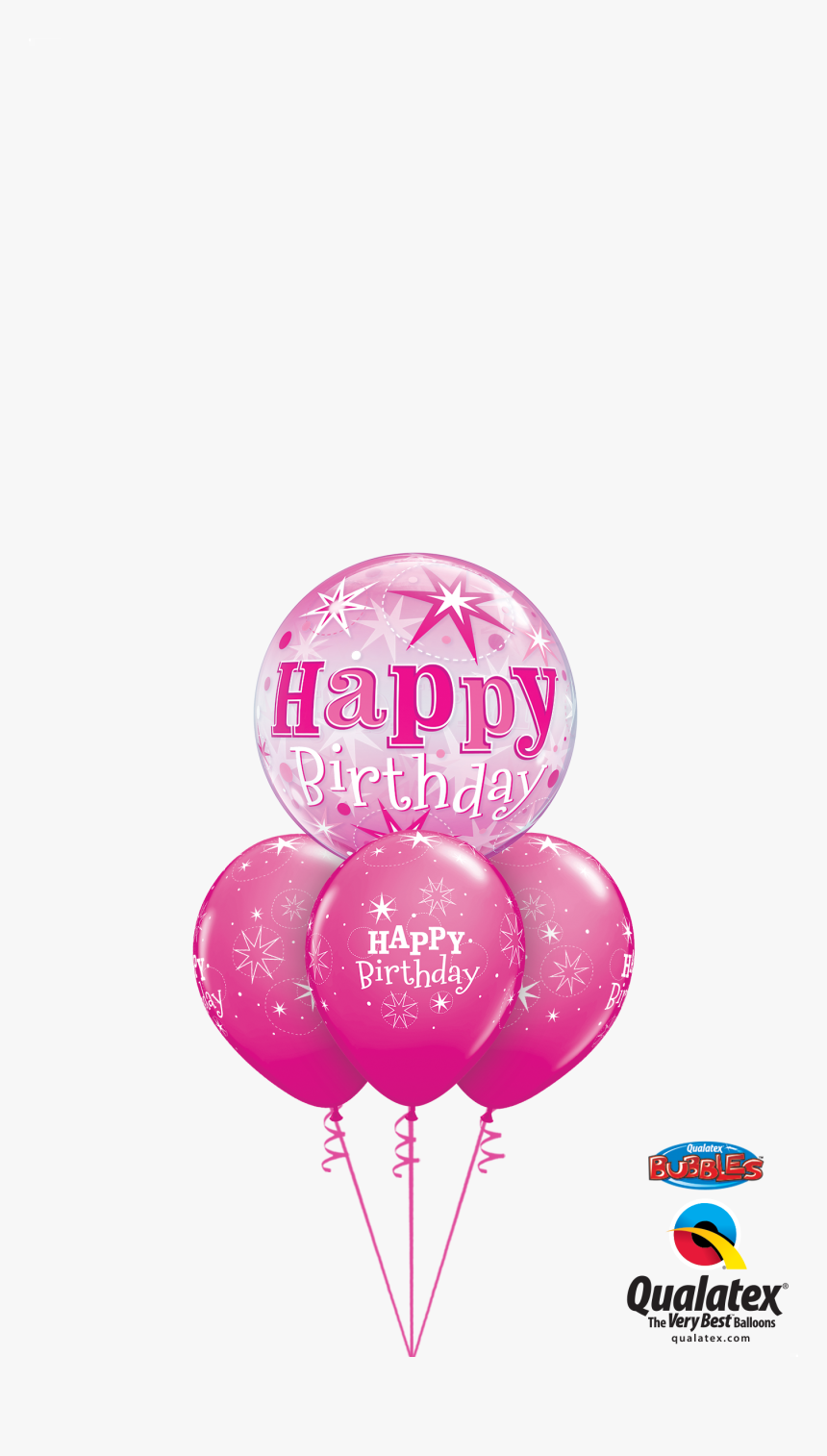Pink Birthday Sparkle Layered Bubble - Balloon, HD Png Download