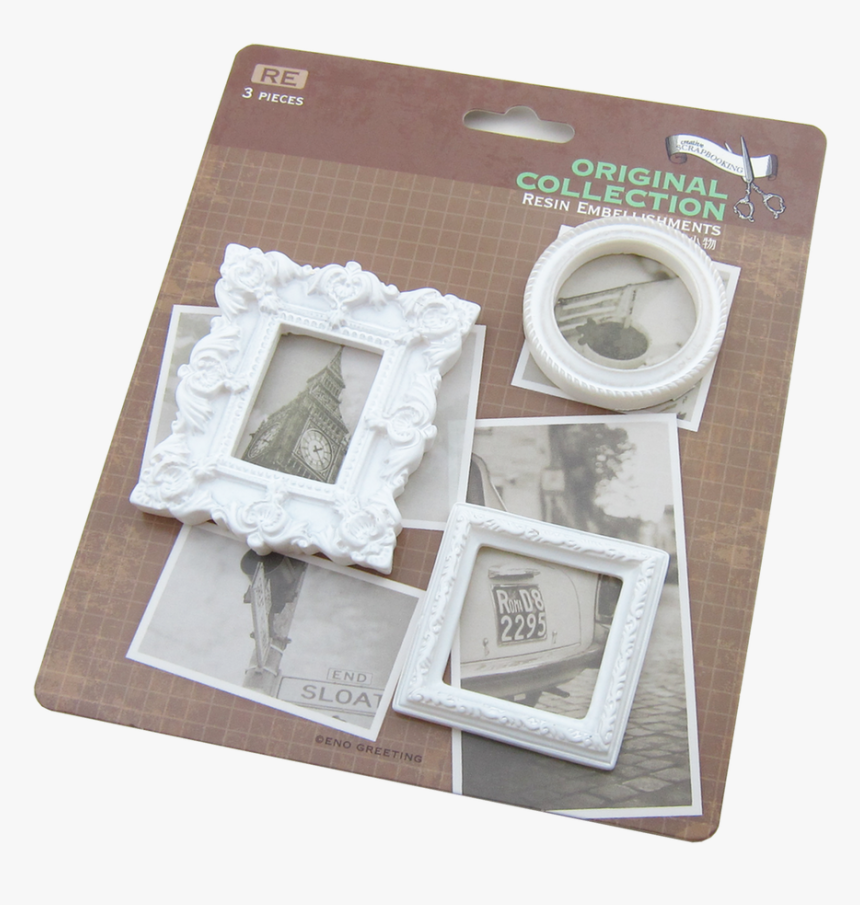 Vintage Style Resin Embellishment Set - Picture Frame, HD Png Download
