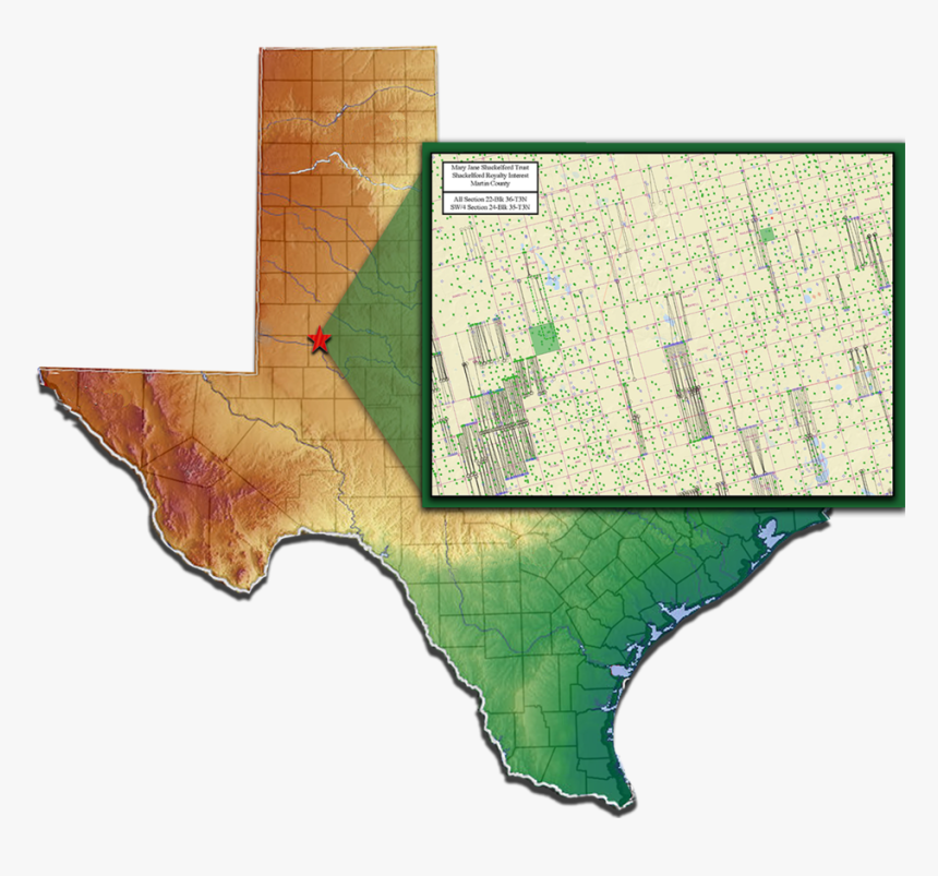 Martin County Shackleford Ri Lr - Simon Oil And Gas Texas Maps, HD Png Download