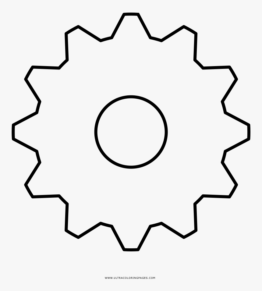 Cogwheel Coloring Page - Rueda Dentada Para Dibujar, HD Png Download