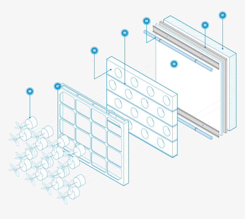 Green Wall Specification Diagram - Architecture, HD Png Download