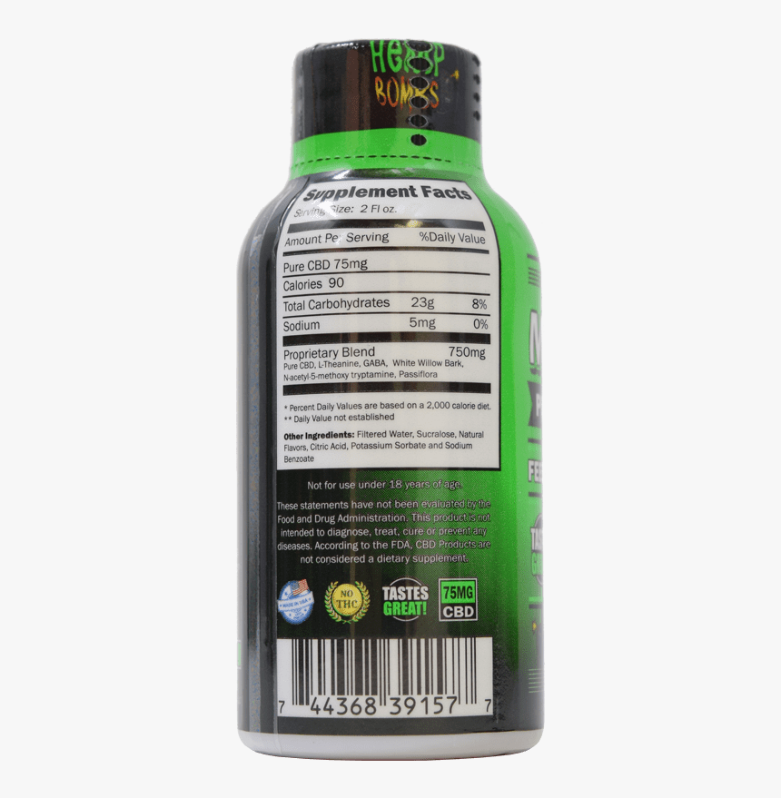 75mg Cbd Max Chill Shot - Cbd Energy Drink Ingredients, HD Png Download
