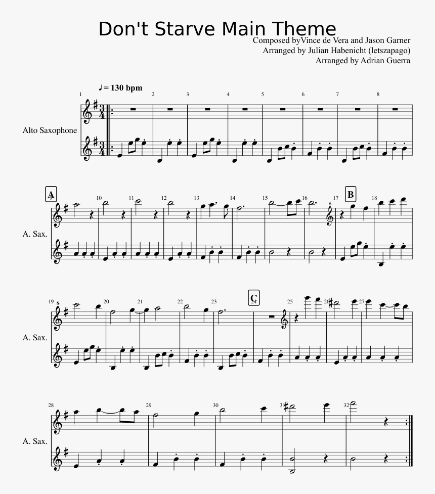 Don T Starve Theme Alto Sax, HD Png Download