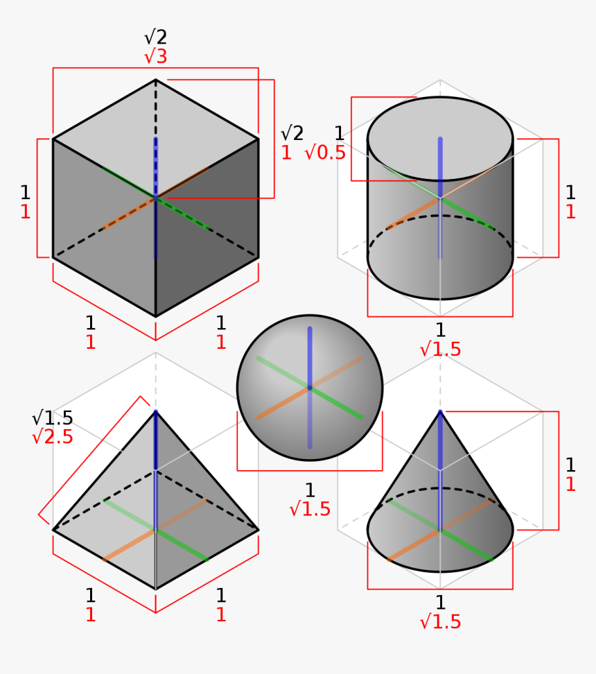 3d Shapes In Isometric Projection - 3d Vector Drawing Software, HD Png Download