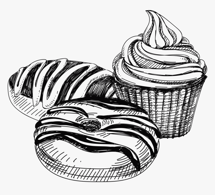 Pastry Black And White, HD Png Download