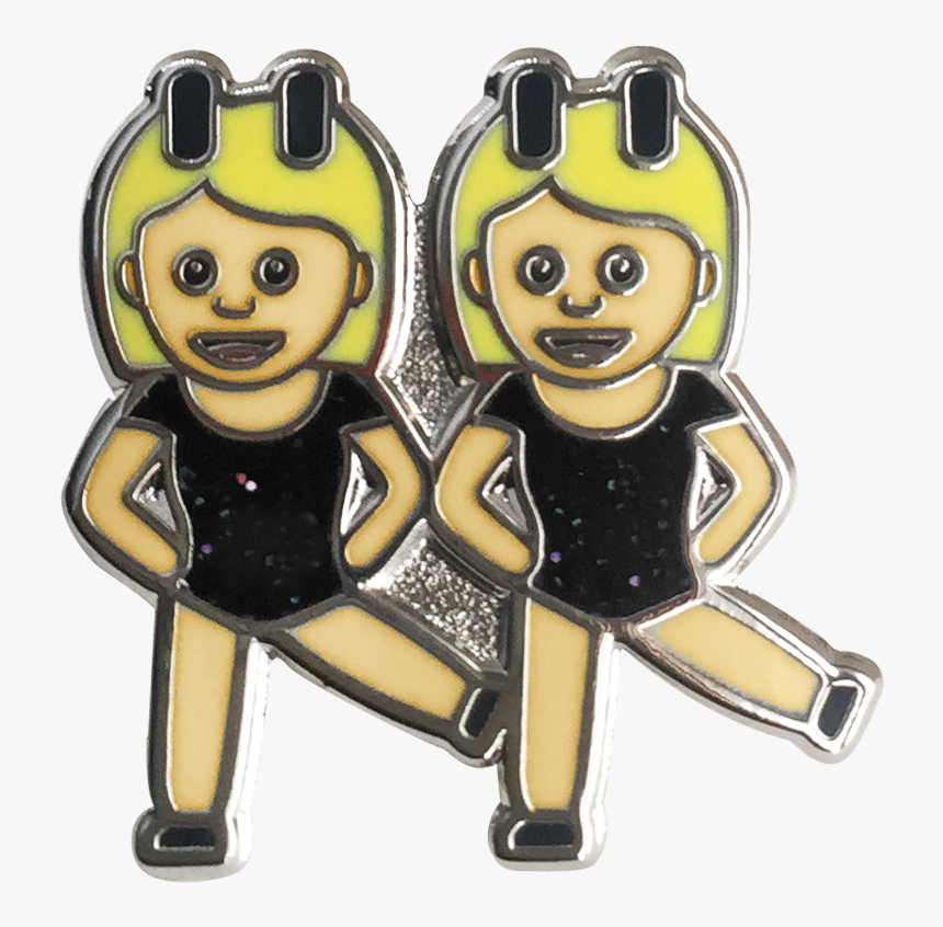Dancing Girls Emoji Pin - Cartoon, HD Png Download