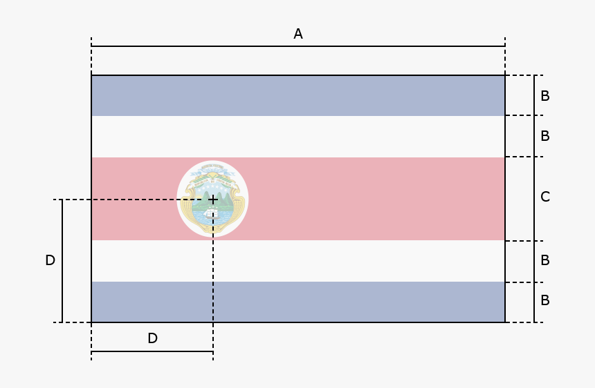 Costa Rica Flag Construction Sheet, HD Png Download