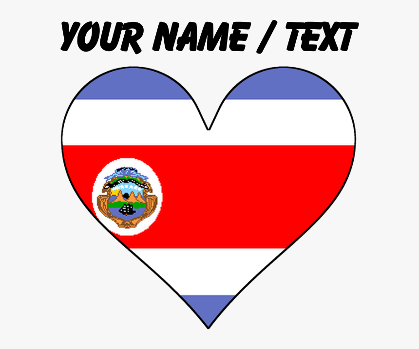 Custom Costa Rica Flag Heart T-shirt - Emblem, HD Png Download