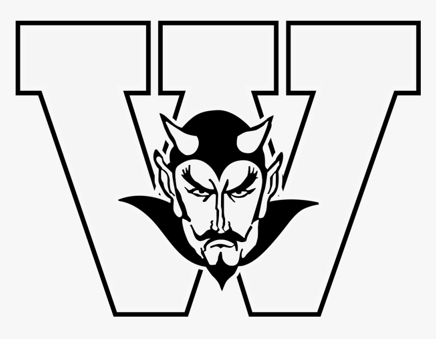 Blue Devil Black & White - Evanston Wyoming Red Devils, HD Png Download
