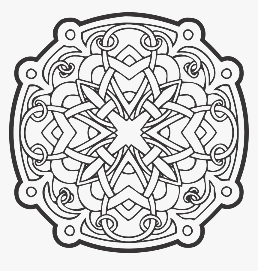 Celtic Ornament Vector Free Round Tracery - Circle Ornament Vector Png, Transparent Png
