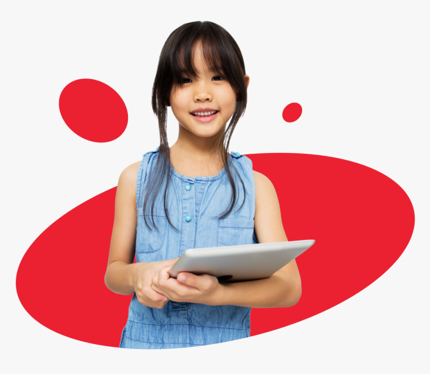 Girl With Ipad - Girl, HD Png Download