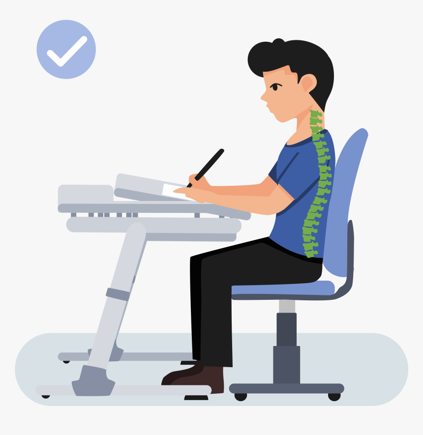 Kid Forced On Regular Desk - Sitting, HD Png Download