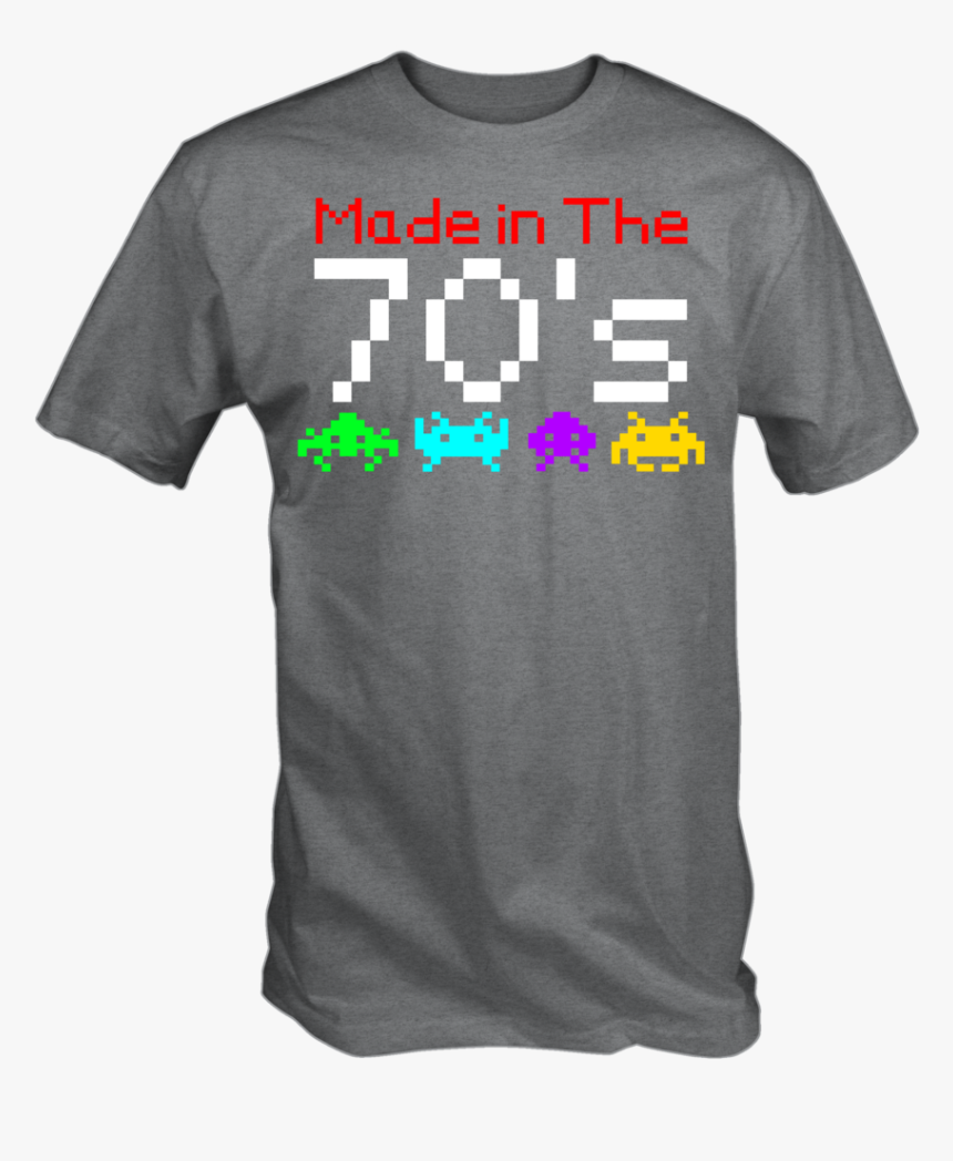 6tn Made In The 70s Space Invader Graphics Retro 8 - Active Shirt, HD Png Download