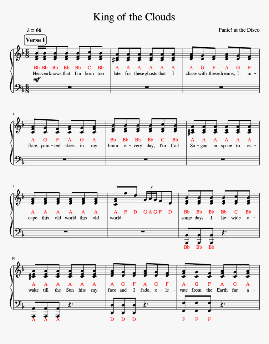 [piano Scores] Panic At The Disco - Sheet Music, HD Png Download