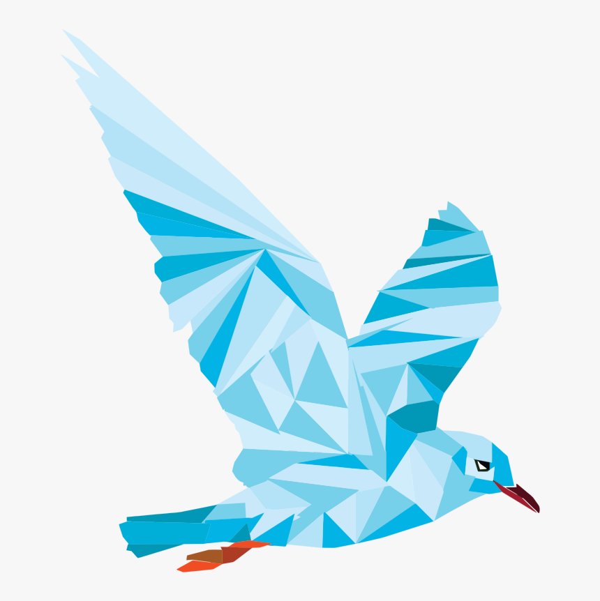 Low Poly Blue Bird - Pigeons And Doves, HD Png Download