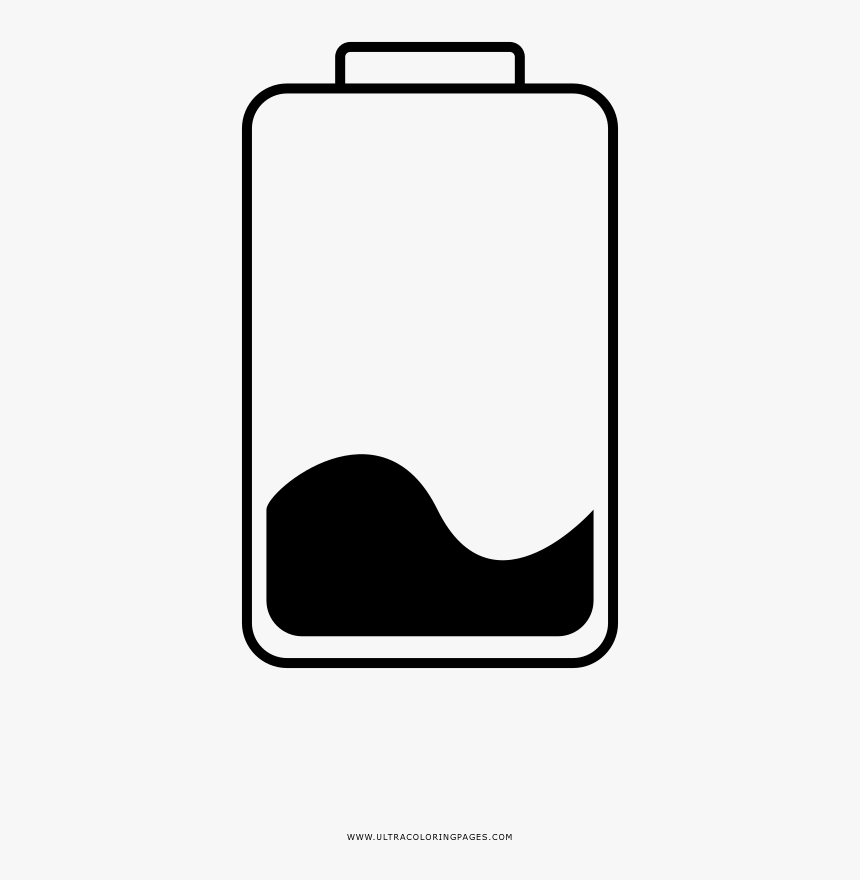 Low Battery Coloring Page - Bateria Baja Para Dibujar, HD Png Download