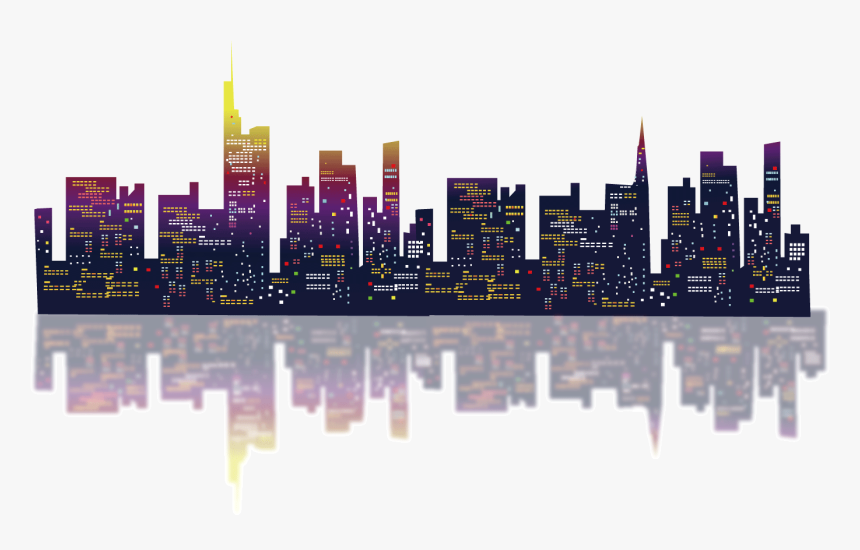 Building Coastal Night Reflection Scene Transprent - Transparent Building Vector Png, Png Download