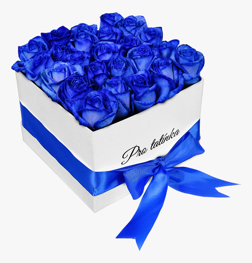 White Box Of Blue Roses For Dad - Blue Roses Box Png, Transparent Png