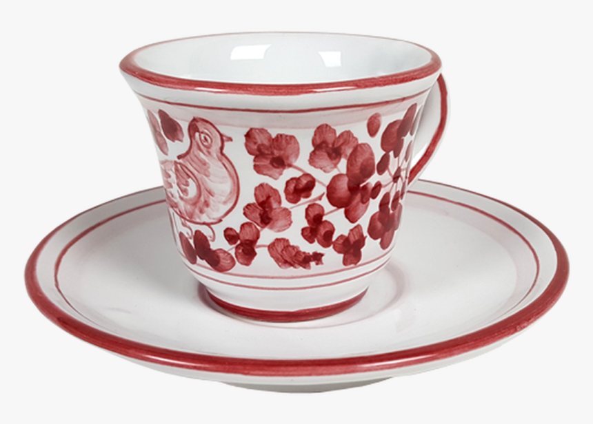 Espresso Cup And Saucer Arabesco Carmine - Saucer, HD Png Download
