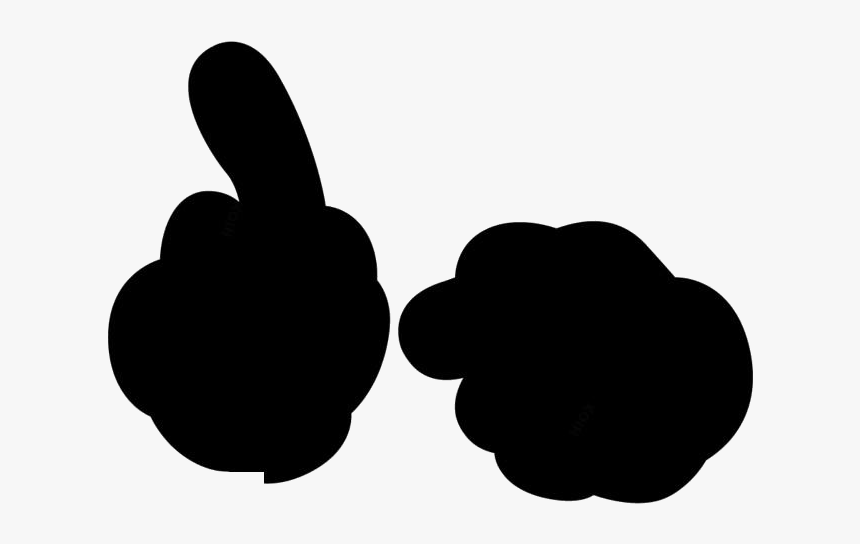 Mickey Mouse Hands Png Transparent Images - Silhouette, Png Download