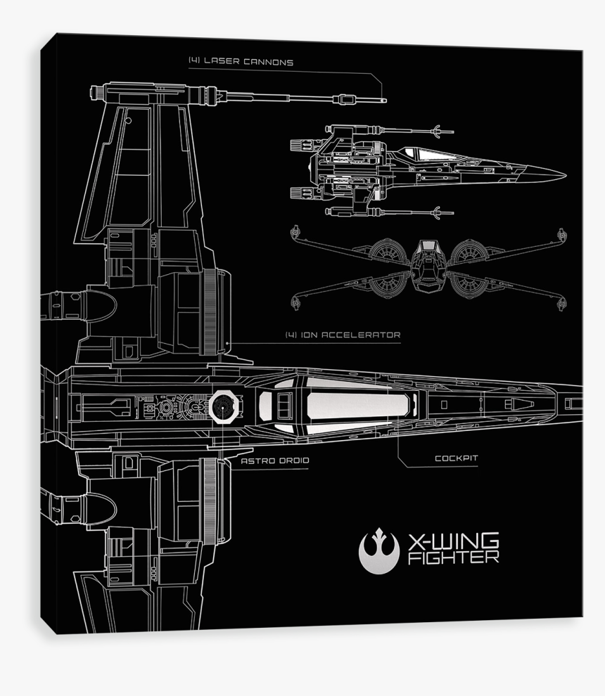 X-wing - Technical Drawing, HD Png Download