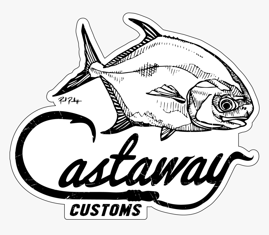 Transparent Fishing Lure Clipart Black And White - Castaway Customs Logo, HD Png Download