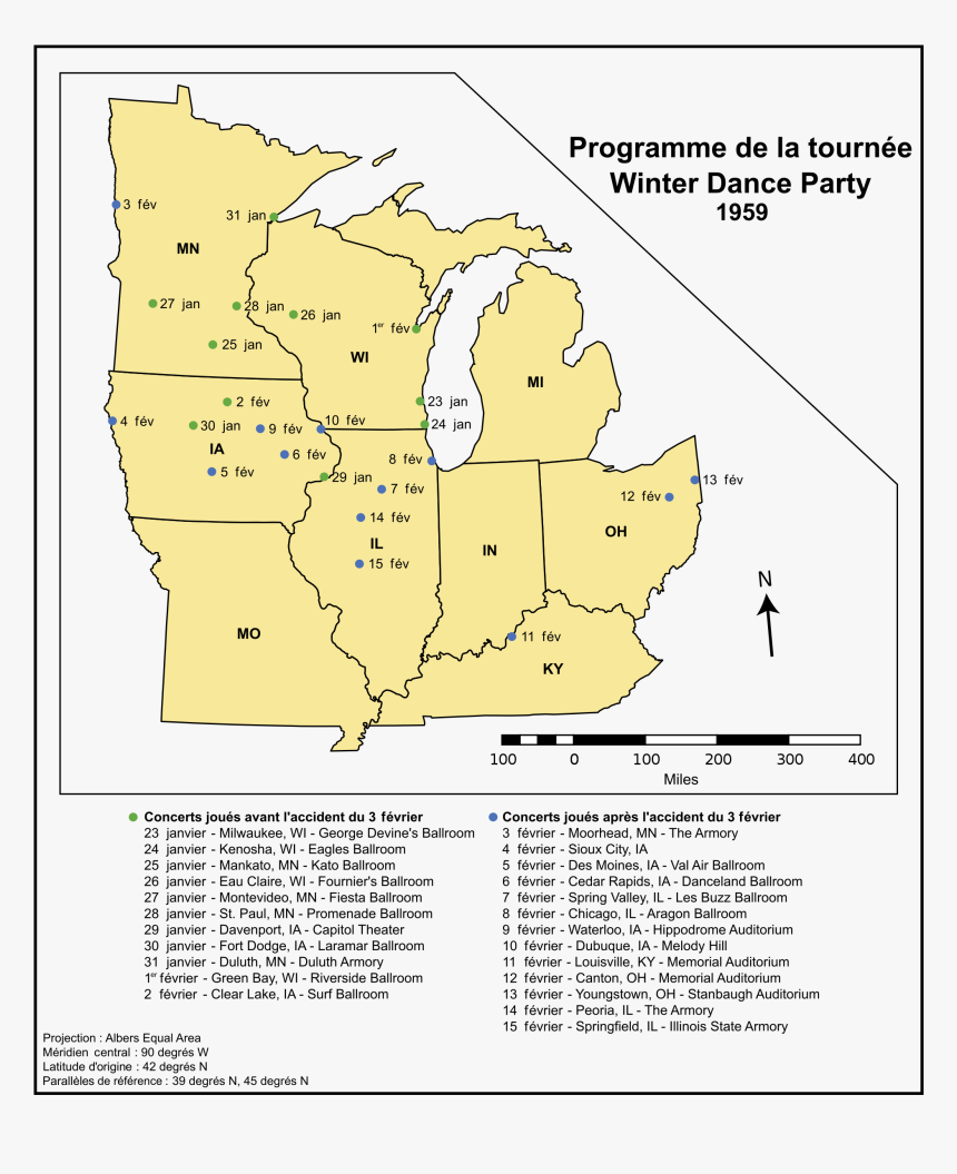 Buddy Holly Plane Crash Map, HD Png Download