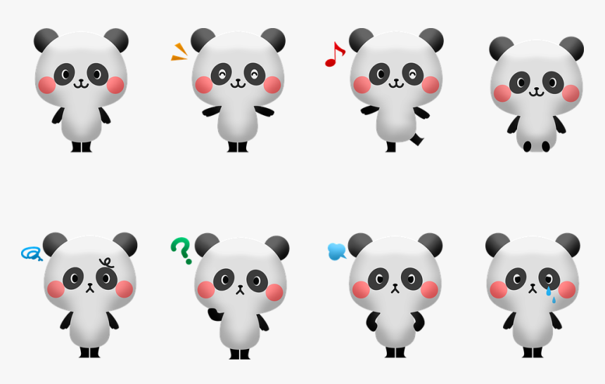 Kawaii Panda, Kawaii, Bear, Panda, Cute, White, China - Giant Panda, HD Png Download