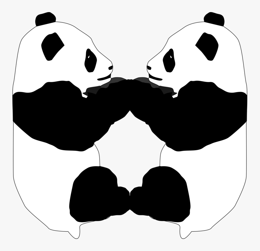 Panda Black And White Clipart, HD Png Download