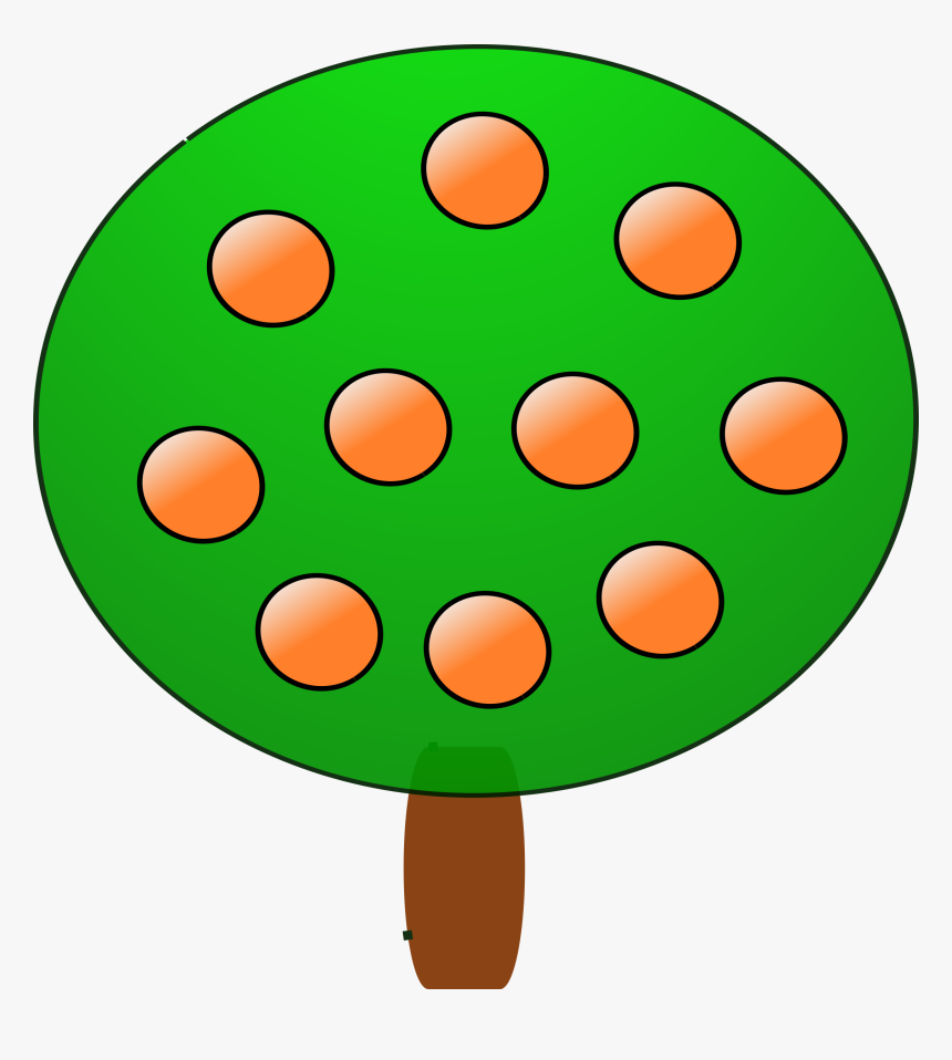 Fruit Tree 3, Orange Clip Arts - Orange, HD Png Download