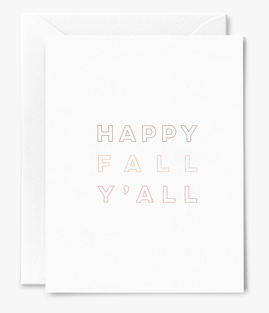 Happy Fall Y All Folded Greeting Card On Linen Cardstock - Paper, HD Png Download