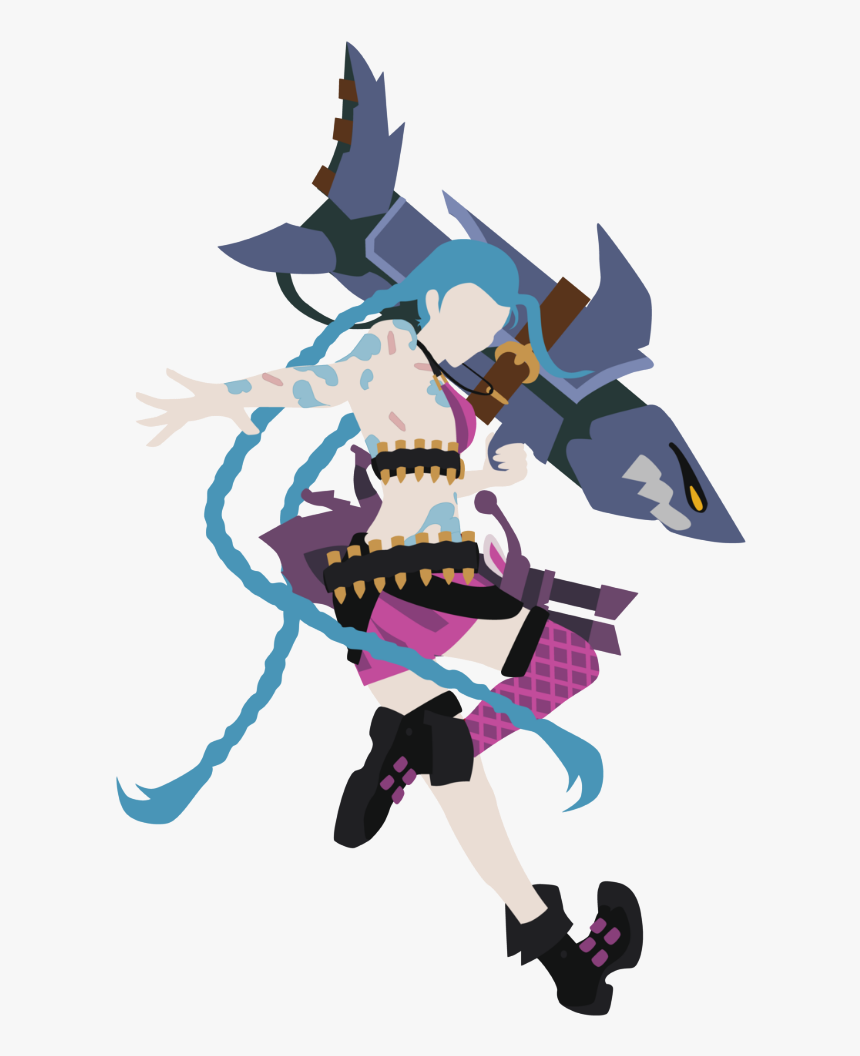 #jinx #silhouette #silueta #leagueoflegends #lol #minimalist - Jinx Lol Png, Transparent Png