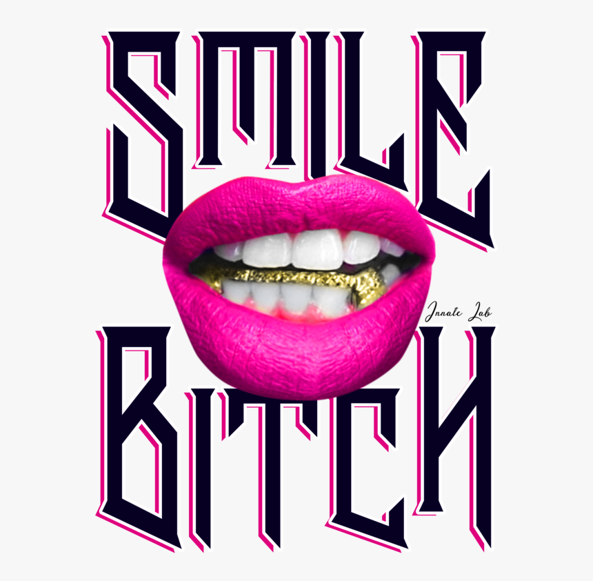 Smile Bitch Female Grillz Gold Lips Balenciaga Triple, HD Png Download