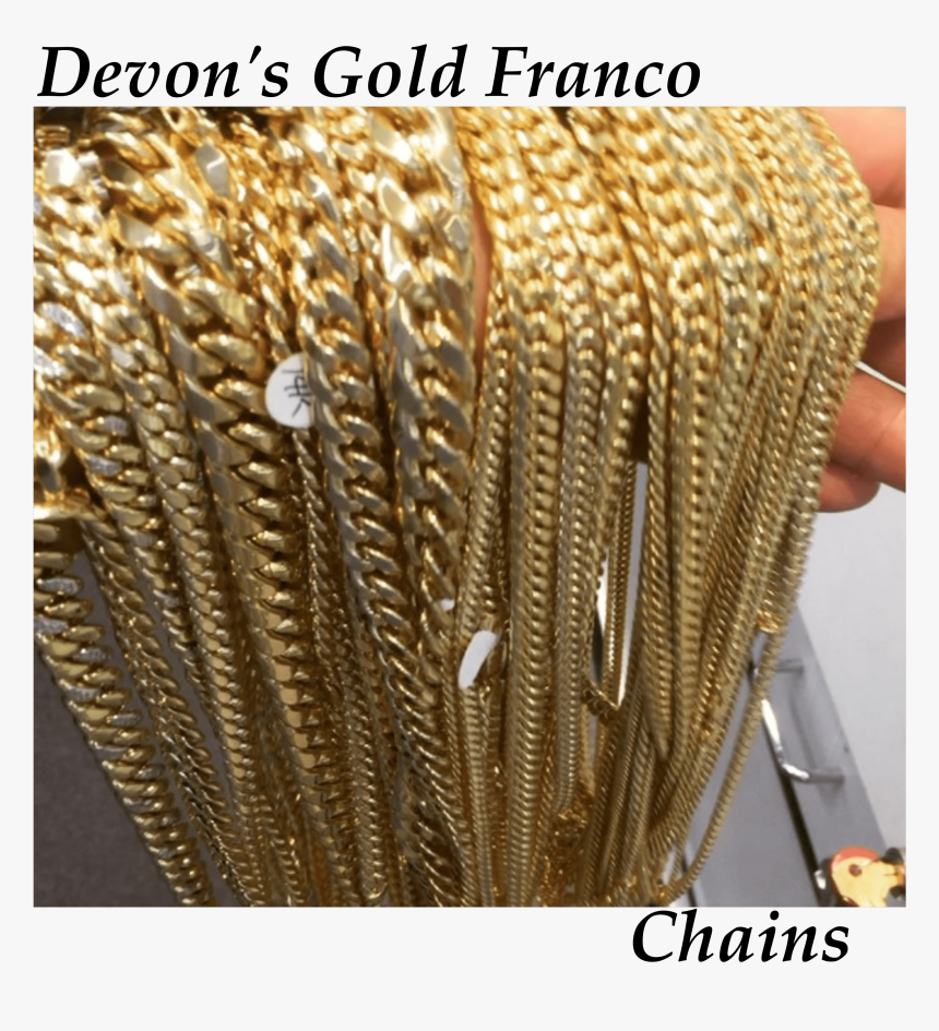 Gold Franco Chains Devon - Chain, HD Png Download
