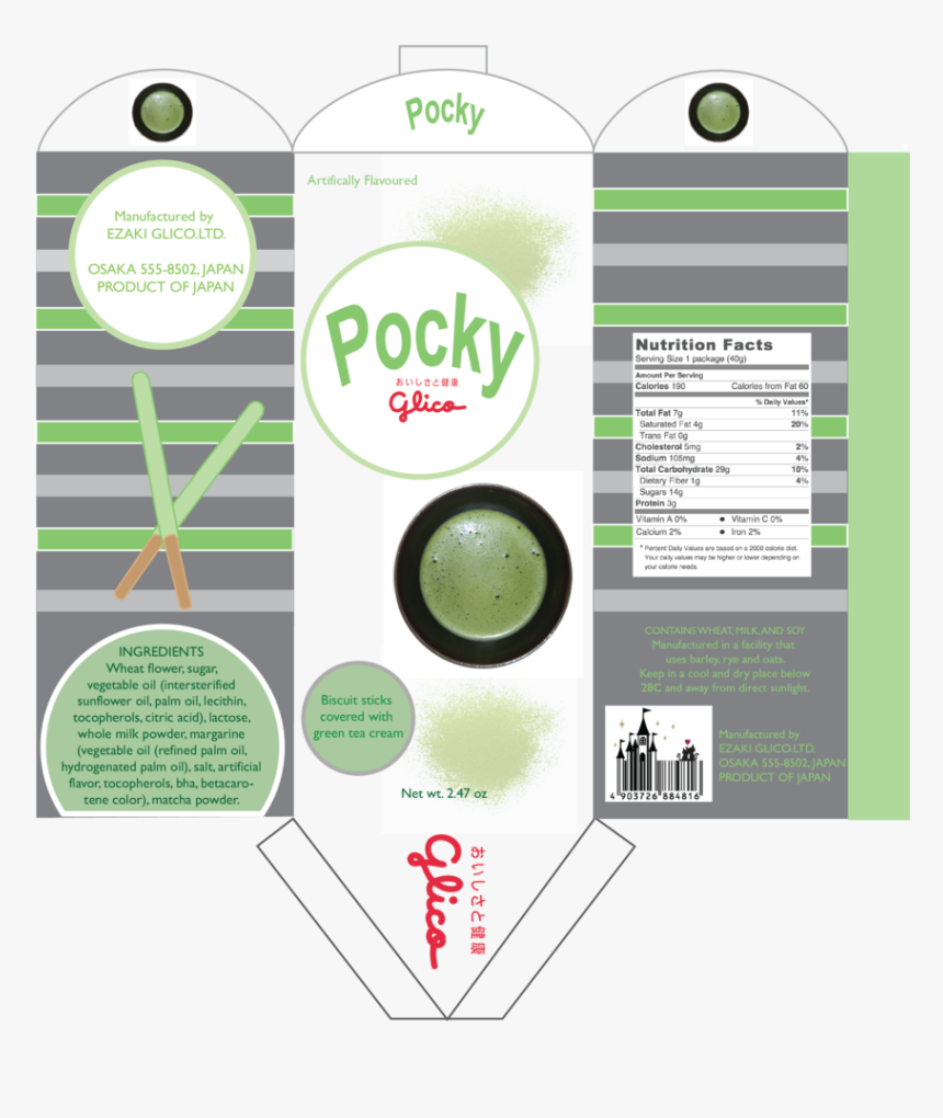 Pocky Package Green Tea Draft - Flyer, HD Png Download