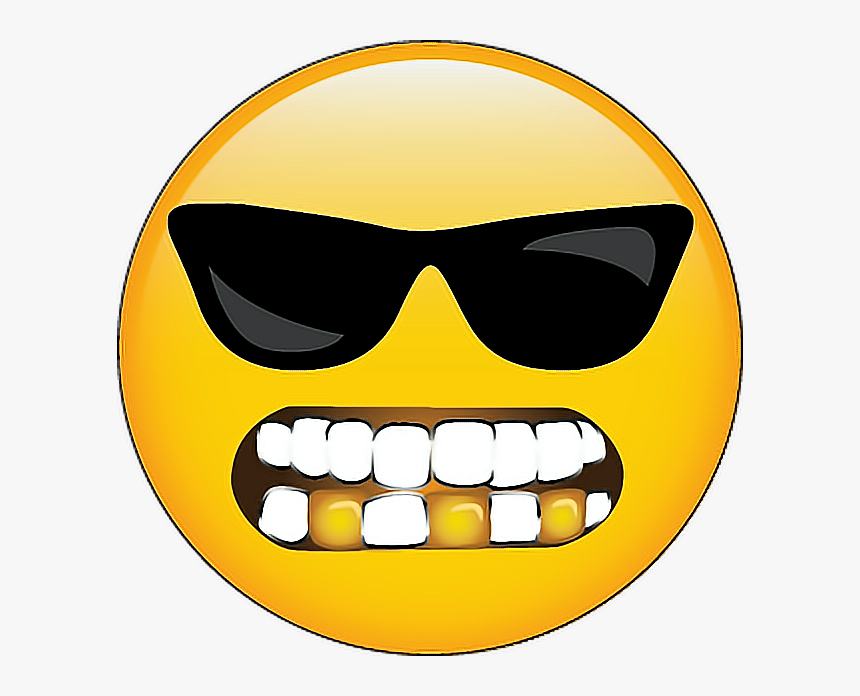 #smiley #hiphop #grillz - Smiley Face With Grillz, HD Png Download